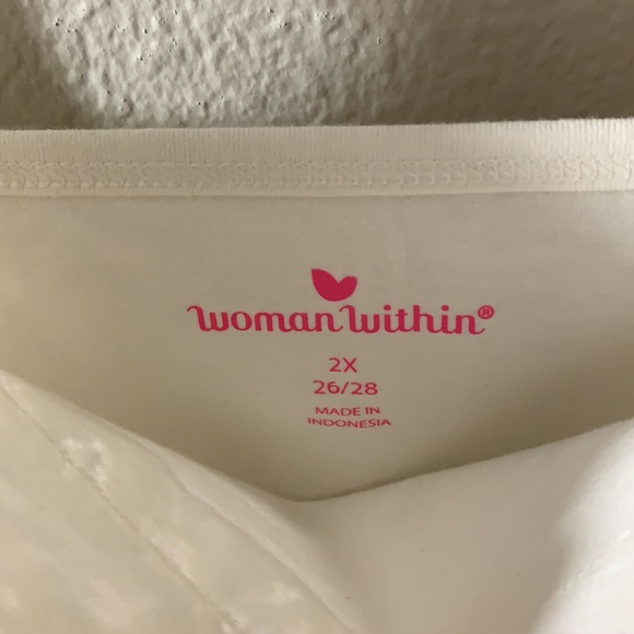 Women’s Within Cami Sz 2X women’s plus Size ivory cotton stretch lace trim boho - Picture 10 of 12